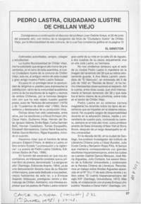 Pedro Lastra, ciudadano ilustre de Chillán Viejo.