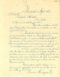 Carta. 1947 ago. 13, Combarbalá. Gabriela Mistral. Fermín Márquez R.