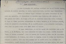 Paisaje americano : El Lago Llanquihue