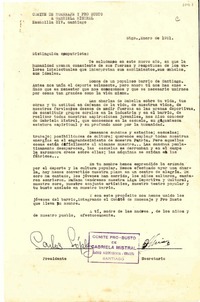 [Carta] 1951 ene, Santiago [a] Gabriela Mistral