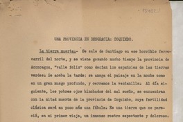 Una provincia en desgracia : Coquimbo