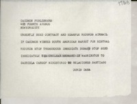 [Telegrama] [Estados Unidos] [a] Caedmon Publishers, New York City