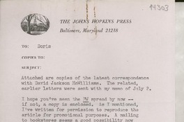 [Carta] 1971 Aug. 7, [Baltimore, Maryland, Estados Unidos] [a] Doris [Dana]