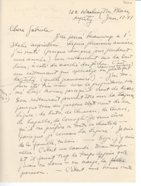 [Carta] 1948 janv. 17, Washington Place, N. Y. City, [EE.UU.] [a] Gabriela [Mistral]