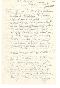 [Carta] juil. 8, Sharon, Conn., [EE.UU.] [a] G[abriela Mistral]