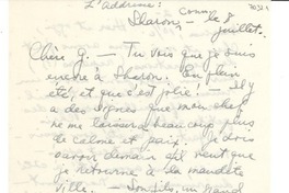 [Carta] juil. 8, Sharon, Conn., [EE.UU.] [a] G[abriela Mistral]