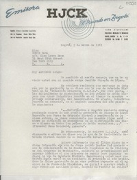 [Carta] 1963 mar. 5, Bogotá, [Colombia] [a] Miss Doris Dana, New York City, U. S. A.