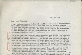 [Carta] 1964 July 16, [EE.UU.] [al] Señor Alvaro Castaño Castillo, Emisora HJCK, Carrera 7a. N°. 17-14, Bogotá, Colombia