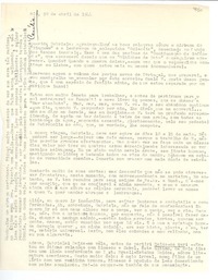 [Carta] 1944 abril 30, Rio, [Brasil] [a] Gabriela [Mistral]