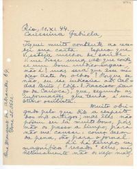 [Carta] 1944 nov. 11, Rio [de Janeiro], [Brasil] [a] Gabriela [Mistral]