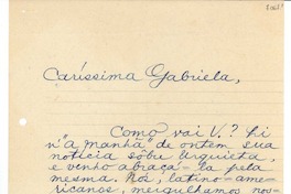 [Carta] 1943 set. 27, Rio [de Janeiro] [a] Gabriela Mistral