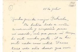 [Carta] [1948] jul. 15, [Puerto Rico] [a] Gabriela Mistral