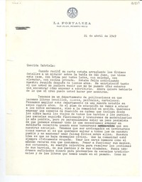 [Carta] 1949 abr. 21, San Juan, Puerto Rico [a] Gabriela Mistral