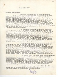 [Carta] 1950 mar. 27, [México] [a] Gabriela [Mistral]