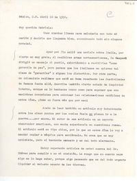 [Carta] 1950 abr. 10, México D.F. [a] Gabriela [Mistral]