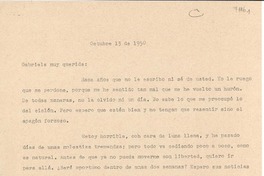 [Carta] 1950 oct. 13, [México] [a] Gabriela [Mistral]