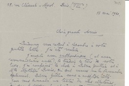 [Carta] 1940 mayo 15, Paris, [Francia] [a] [Gabriela Mistral]