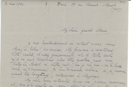 [Carta] 1940 mars 3, Paris, [Francia] [a] [Gabriela Mistral]