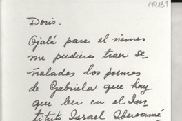 [Carta] [1973], [EE.UU.] [a] Doris [Dana]