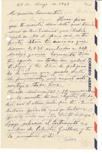 [Carta] 1943 mar. 27, [La Serena, Chile] [a] [Gabriela Mistral]