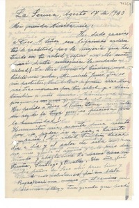 [Carta] 1943 ago. 17, La Serena, [Chile] [a] [Gabriela Mistral]