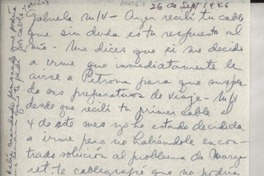[Carta] 1946 sept. 26 [a] Gabriela [Mistral]