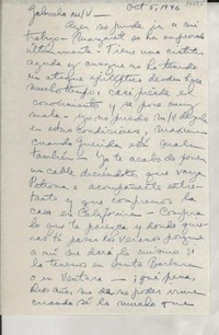 [Carta] 1946 oct. 5 [a] Gabriela [Mistral]
