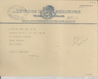[Telegrama] 1949 abr. 6, San Juan, [Puerto Rico] [a] Gabriela Mistral, Hotel Mocambo, Veracruz, [México]