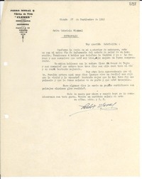 [Carta] 1945 sept. 27, Vicuña [Chile] [a] Gabriela Mistral, Petrópolis