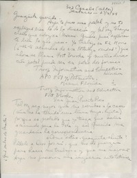 [Carta] 1949 abr. 27, 303 Casals (altos), Santurce, [Puerto Rico] [a la] Guagüita querida