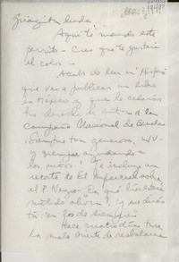 [Carta] [1949?] [abr.?] [a la] Guagüita linda