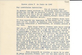 [Carta] 1946 jun. 8, Buenos Aires [a] Gabriela Mistral