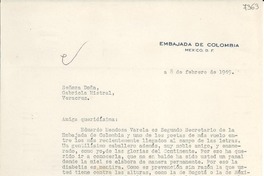 [Carta] 1949 feb. 8, México D. F. [a] Gabriela Mistral, Veracruz