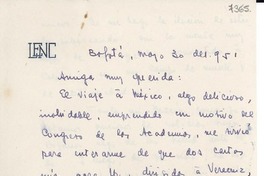 [Carta] 1951 mayo 30, Bogotá [a] Gabriela Mistral