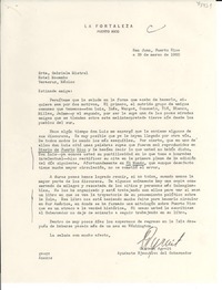[Carta] 1950 mar. 29, San Juan, Puerto Rico [a] Gabriela Mistral, Veracruz, México