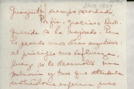 [Carta] [1949] [jul.] [a la] Guagüita siempre recordada