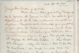[Carta] 1949 sept. 14 [a la] Guagüita linda y querida