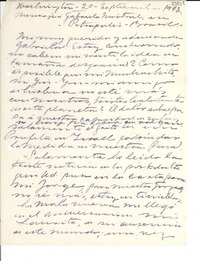 [Carta] 1943 sept. 20, Washington [a] Gabriela Mistral, Petrópolis, Brasil