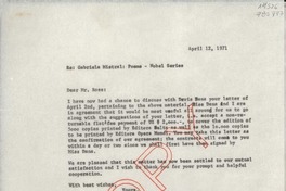 [Carta] 1971 Apr. 12, [EE.UU.] [a] Mr. Roger Ross, Editora Opera Mundi, Rua da Alfandega 982°, Río de Janeiro - ZC-00