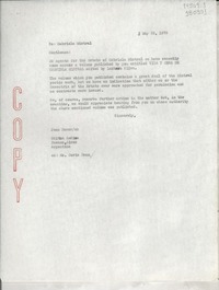 [Carta] 1972 May 25, [Estados Unidos] [a] Edition Andina, Buenos Aires, Argentina