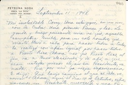 [Carta] 1948 sept. 11, La Yaya, [Cuba] [a] Consuelo Saleva