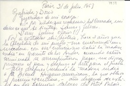 [Carta] 1953 jul. 31, París, [Francia] [a] Gabriela [Mistral], Doris [Dana]