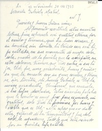 [Carta] 1953 nov. 30, La paz [a] Gabriela Mistral