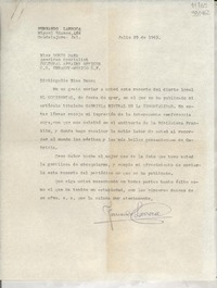 [Carta] 1963 jul. 29, Guadalajara, [México] [a] Miss Doris Dana, American Specialist, Cultural Affairs Officer U. S. Embassy- Mexico D. F.