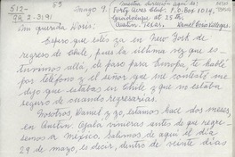 [Carta] [1966] mayo 9, Austin, Texas, [EE.UU.] [a] Mi querida Doris [Dana]