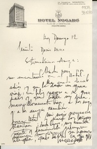 [Carta] Montevideo, Uruguay [a] Señorita Doris Dana