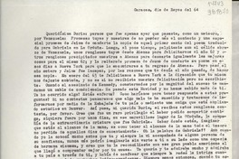 [Carta] 1964 ene. 6, Caracas, [Venezuela] [a] Queridísima Doris