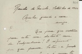 [Carta] 1944 set., Rancho do Morinho, [Brasil] [a] Gabriela Mistral