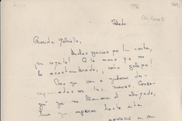 [Carta] [1946] [a] Gabriela [Mistral]