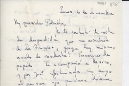 [Carta] [1946?] dic. 6, [EE.UU.?] [a] Gabriela [Mistral]